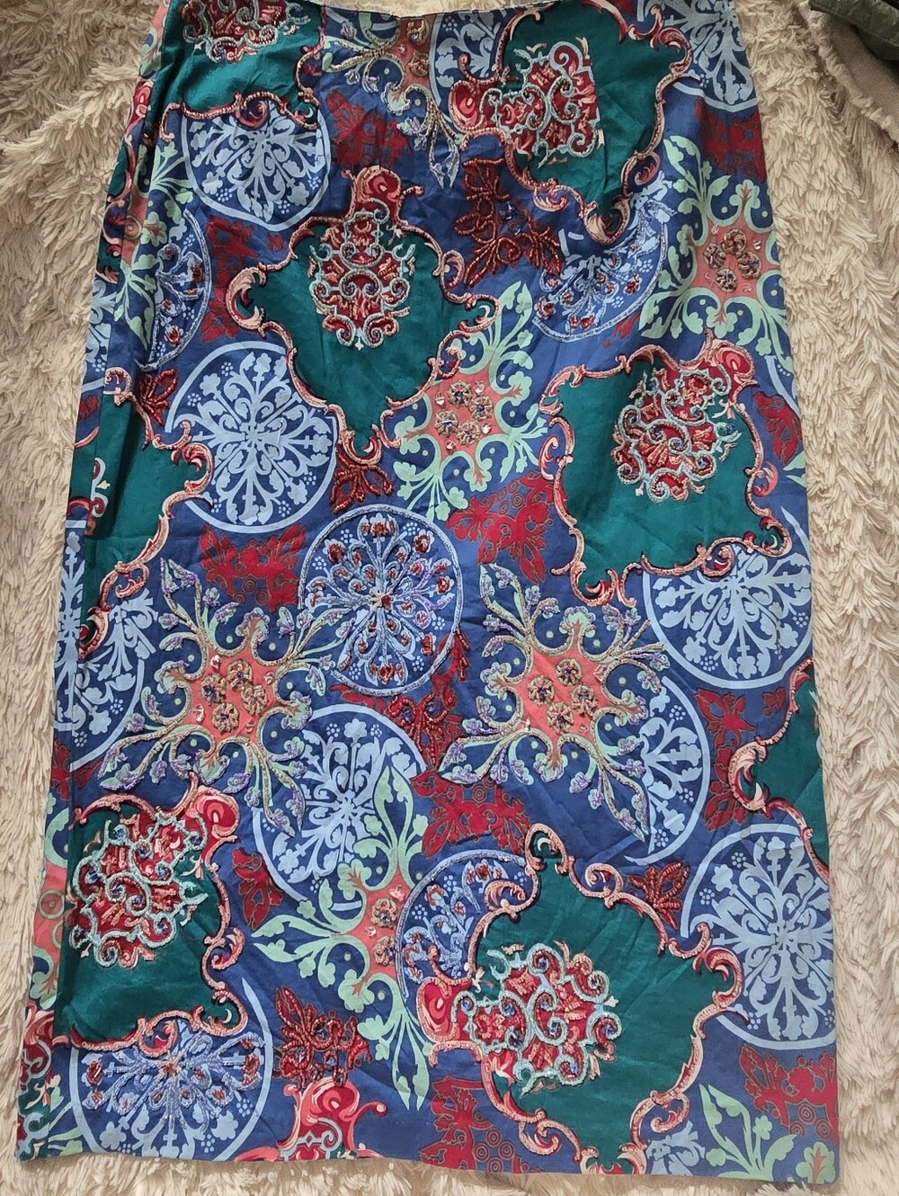 Vintage Beaded Pencil Skirt
